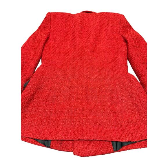 Zara Royal ASO Kate Middleton Textured Tweed Blazer Red Double Breasted sz Small - Picture 10 of 16